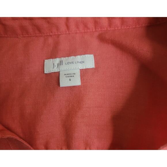 J. Jill Coral Linen Sleeveless Button Down Hi Lo Top S EUC - Picture 7 of 10